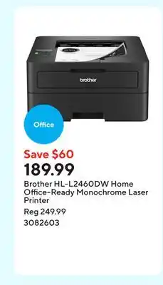 Staples Brother HL-L2460DW Home Office-Ready Monochrome Laser Printer offer