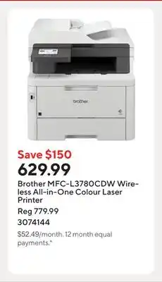 Staples Brother MFC-L3780CDW Wireless All-in-One Colour Laser Printer offer