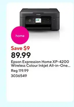 Staples Epson Expression Home XP-4200 Wireless Colour Inkjet All-in-One Printer offer