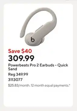 Staples Powerbeats Pro 2 Earbuds - Quick Sand offer