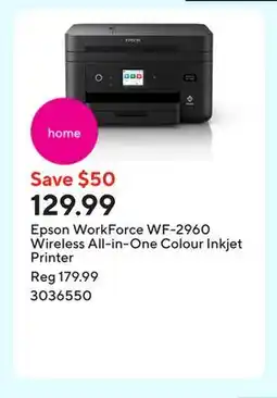 Staples Epson WorkForce WF-2960 Wireless All-in-One Colour Inkjet Printer offer
