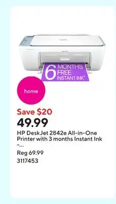 Staples HP DeskJet 2842e All-in-One Printer with 3 months Instant Ink - Skyride offer