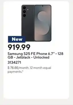 Staples Samsung S25 FE Phone 6.7 - 128 GB - Jetblack - Unlocked offer