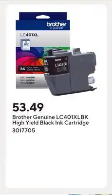 Staples Brother Genuine LC401XLBK High Yield Black Ink Cartridge offer
