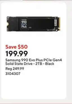 Staples Samsung 990 Evo Plus PCIe Gen4 Solid State Drive - 2TB - Black offer