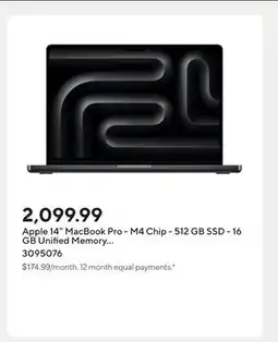 Staples Apple 14 MacBook Pro - M4 Chip - 512 GB SSD - 16 GB Unified Memory - Space Black - English offer