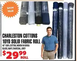 Len's Mill Stores CHARLESTON COTTONS 10YD SOLID FABRIC ROLL offer