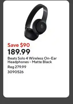 Staples Beats Solo 4 Wireless On-Ear Headphones - Matte Black offer