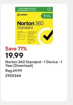 Staples Norton 360 Standard - 1 Device - 1 Year [Download] offer