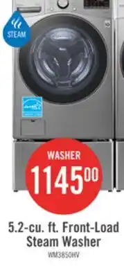 The Brick LG 5.2 Cu. Ft. Smart Front-Load High-Efficiency Steam Washer - Graphite Steel - Stackable - WM3850HV offer