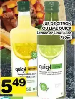 Supermarché PA QUICK Lemon or Lime Juice offer