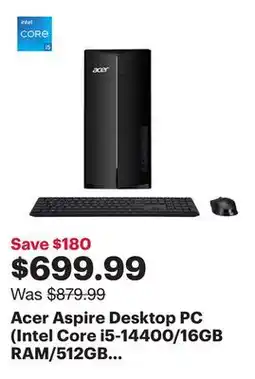 Best Buy Acer Aspire Desktop PC (Intel Core i5-14400/16GB RAM/512GB SSD/Windows 11) - Only at Best Buy offer