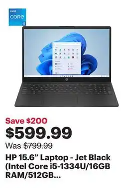 Best Buy HP 15.6 Laptop - Jet Black (Intel Core i5-1334U/16GB RAM/512GB SSD/Windows 11) offer