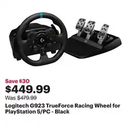 Best Buy Logitech G923 TrueForce Racing Wheel for PlayStation 5/PC - Black offer