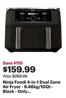Best Buy Ninja Foodi 4-in-1 Dual Zone Air Fryer - 9.46kg/10Qt - Black - Only at Best Buy offer