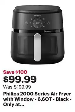 Best Buy Philips 2000 Series Air Fryer with Window - 6.6QT - Black - Only at Best Buy offer