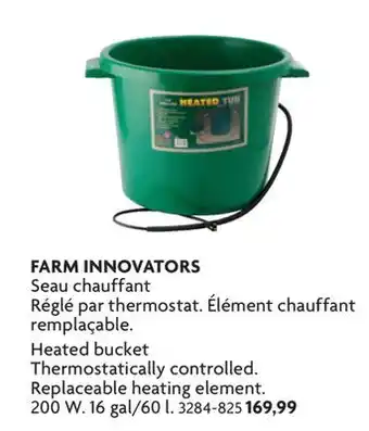 Home Hardware Heated bucket Thermostatically controlled. Replaceable heating element offer