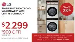 Goemans Appliances LG SINGLE UNIT FRONT LOAD WASHTOWER WITH CENTRE CONTROL offer