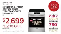 Goemans Appliances FRIGIDAIRE GALLERY 30 INDUCTION FRONT CONTROL RANGE WITH STONE-BAKED PIZZA MODE offer