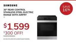 Goemans Appliances SAMSUNG 30 REAR-CONTROL STAINLESS STEEL ELECTRIC RANGE WITH AIRFRY offer