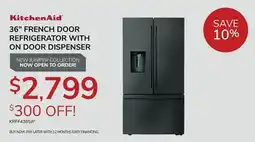 Goemans Appliances KITCHENAID 36 FRENCH DOOR REFRIGERATOR WITH ON DOOR DISPENSER offer