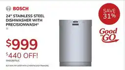 Goemans Appliances BOSCH 24'' STAINLESS STEEL DISHWASHER WITH PRECISIONWASH offer