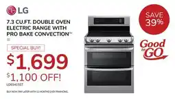 Goemans Appliances LG 7.3 CU. FT. DOUBLE OVEN ELECTRIC RANGE WITH PRO BAKE CONVECTION offer