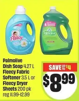 FreshCo Palmolive Dish Soap Fleecy Fabric Softener or Fleecy Dryer Sheets offer