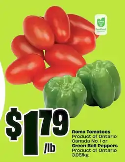 FreshCo Roma tomatoes or green bell peppers offer
