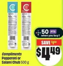 FreshCo Compliments Pepperoni or Salami Chub offer