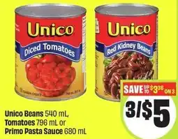 FreshCo Unico Beans, Tomatoes or Primo Pasta Sauce offer