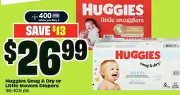 FreshCo Huggies Snug & Dry or Little Movers Diapers offer