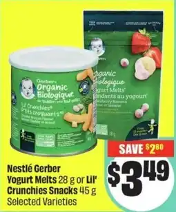 FreshCo Nestlé Gerber Yogurt Melts or Lil' Crunchies Snacks offer