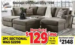 Surplus Furniture O'Phannon Putty 2Pc Sectional offer