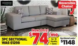 Surplus Furniture Kirkland Platinum 3Pc Sectional offer