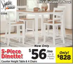 Surplus Furniture Gesthaven White Counter Height 5Pc Dinette Set offer