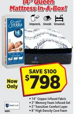 Surplus Furniture Sierra Queen Mattress In-A-Box offer