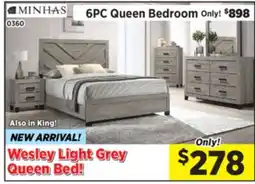 Surplus Furniture Wesley Light Grey Queen Panel Bed offer