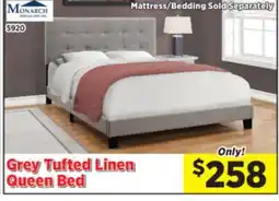 Surplus Furniture Grey Tufted-Linen Queen Bed offer