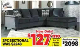Surplus Furniture Abinger Smoke 2Pc Sectional offer