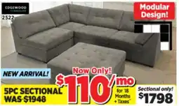 Surplus Furniture Kirkland Grey 5PC Modular Sectional offer