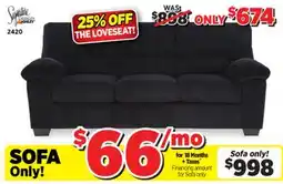 Surplus Furniture Simplejoy Onyx Sofa offer