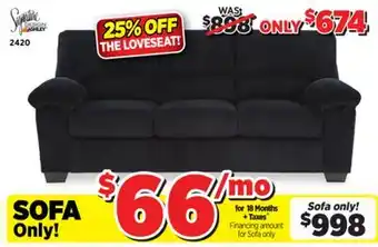 Surplus Furniture Simplejoy Onyx Sofa offer