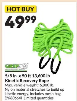 Princess Auto 5/8 in. x 50 ft13,600 lb Kinetic Recovery Rope offer