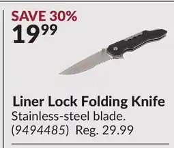 Princess Auto Liner Lock Folding Knife offer