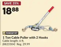 Princess Auto 1 Ton Cable Puller with 2 Hooks offer