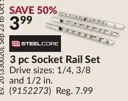 Princess Auto 3 pc Socket Rail Set offer