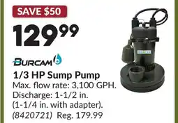 Princess Auto 1/3 HP Sump Pump offer
