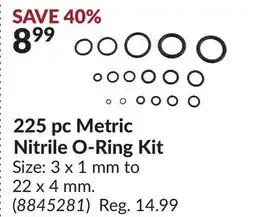 Princess Auto 225 pc Metric Nitrile O-Ring Kit offer
