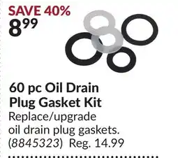 Princess Auto 60 pc Oil Drain Plug Gasket Kit offer